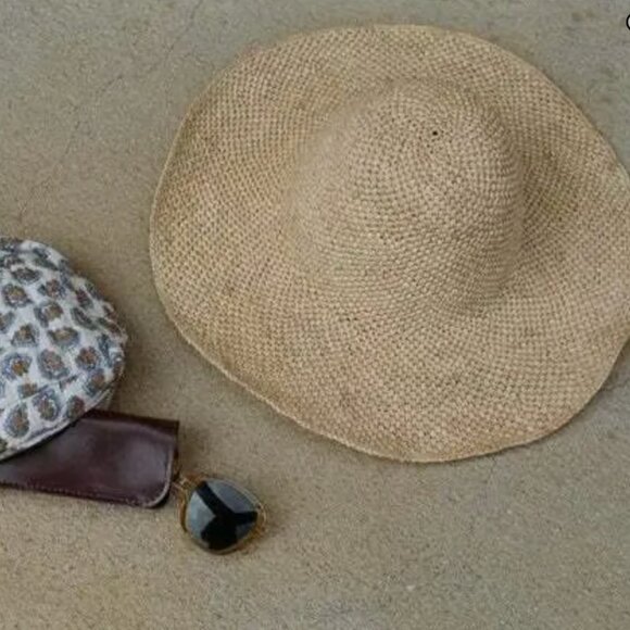 NWT DOEN TAFT NATURAL RAFFIA WOVEN HAT S/M - Picture 2 of 11